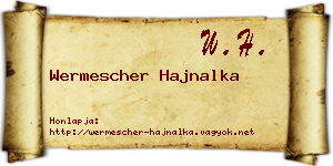 Wermescher Hajnalka névjegykártya